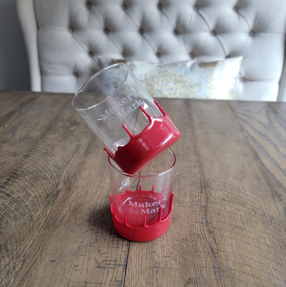 Maker's Mark Red Hand Dipped Glasses